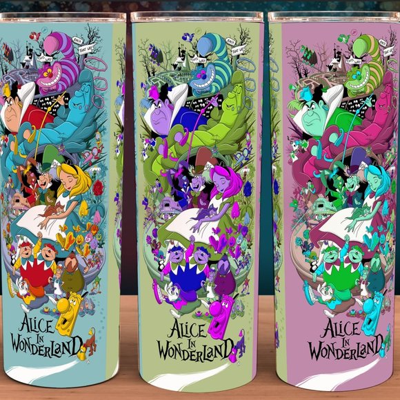 Alice in Wonderland Tri Color Retro Tumbler 20oz - Picture 1 of 1